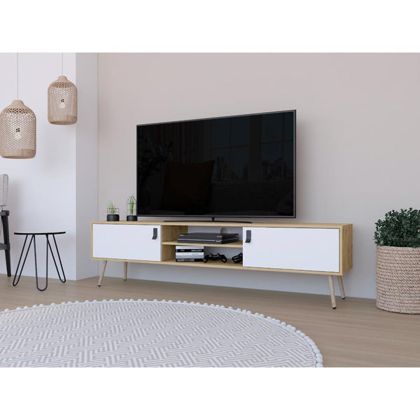 Rack Para Tv 180 Huna, Macadamia Y Blanco Marqueza 75"