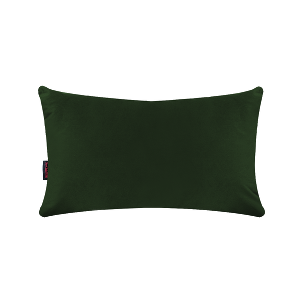 Cojín Decorativo Rectangular para Sala o Cama. Funda en Terciopelo Verde. Cierre Invisible