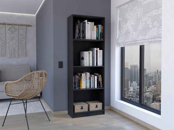 Librero Home, Wengue, con Cuatro Entrepaños