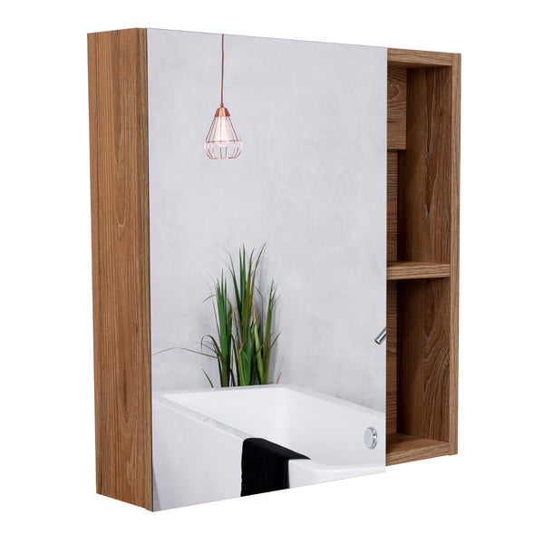 Gabinete de Baño Labell, Miel, con Puerta Espejo y Entrepaños