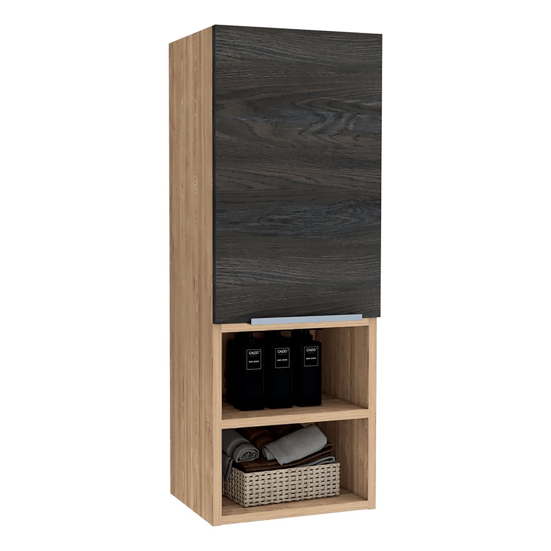 Gabinete de Baño Real, Miel y Grafito, Con Dos Puertas Batientes X2 - VIRTUAL MUEBLES