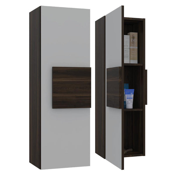 Gabinete de Baño Picasso color Caoba y Blanco.