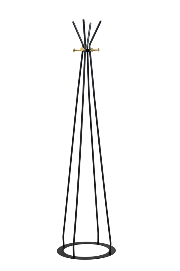 Perchero de Metal Negro con Dorado (Alto: 167cm)