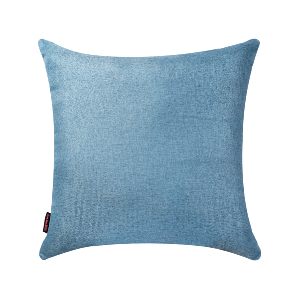 Cojín Decorativo Cuadrado para Sala o Cama. Funda de Lino Azul Tulum con Cierre Invisible