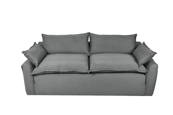 Sofá de 3 Plazas Tapizado Color Gris Oxford. Estructura de Madera Sólida