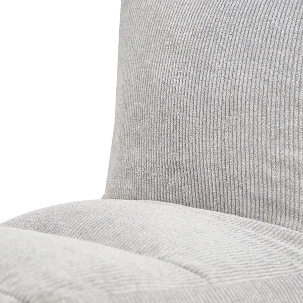 Puff para Interior Tapizado en Tela Resistente de Alta Gama Efecto Pana Plateada