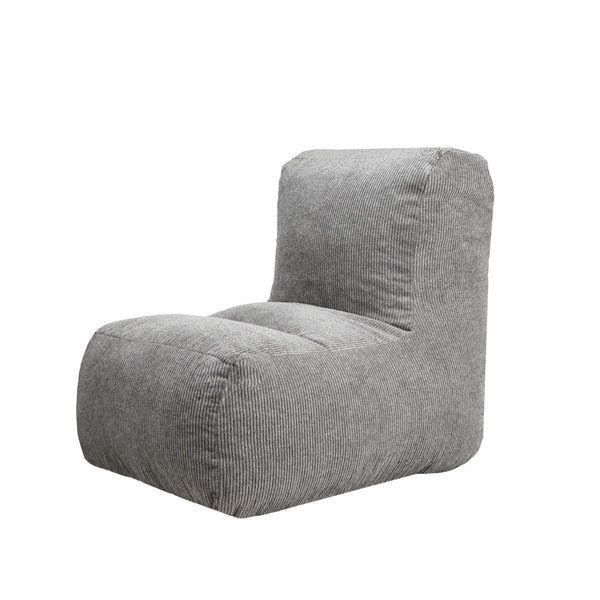 Puff para Interior Tapizado en Tela Resistente de Alta Gama Efecto Pana Gris