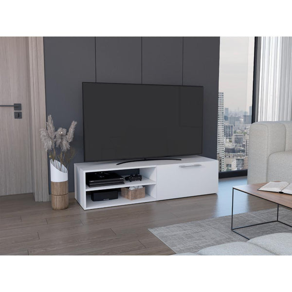 Rack Para Tv Roatan, Blanco Marquez 55"