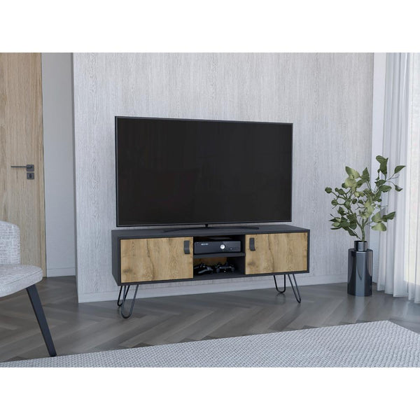 Rack Para Tv Huna Eco, Wengue Y Macadamia
