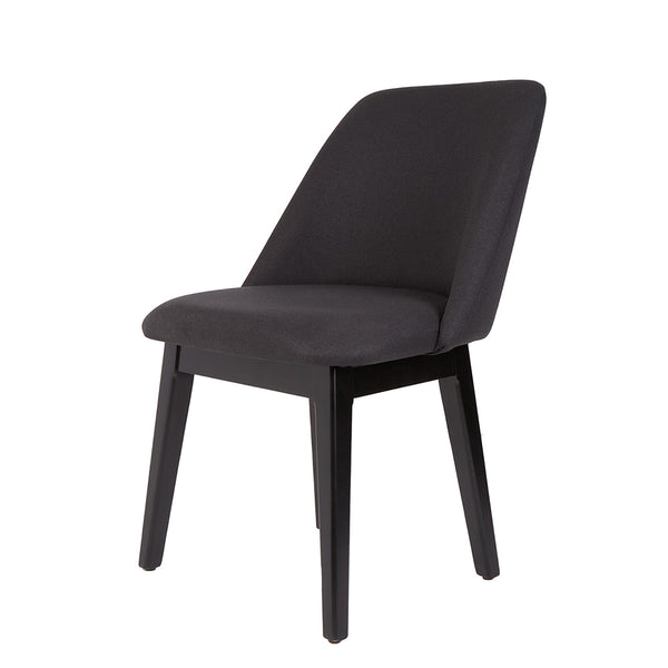 Silla para Comedor Tapizada en Tela Negra. Estructura de Madera