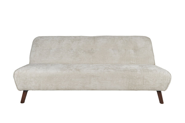 Sofá Cama Tapizado en Tela Suave Repelente al Agua Color Beige. Estructura de Madera Sólida