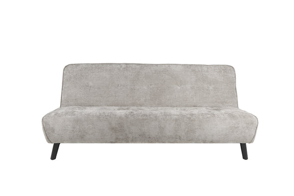 Sofá Cama Tapizado en Tela Suave Repelente al Agua Color Gris Plata. Estructura de Madera Sólida