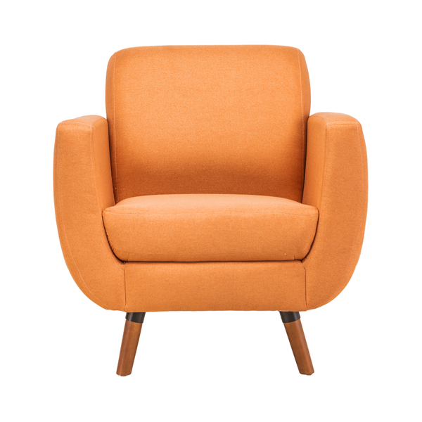Sillón Individual con Tapizado Color Durazno. Estructura de Madera Sólida