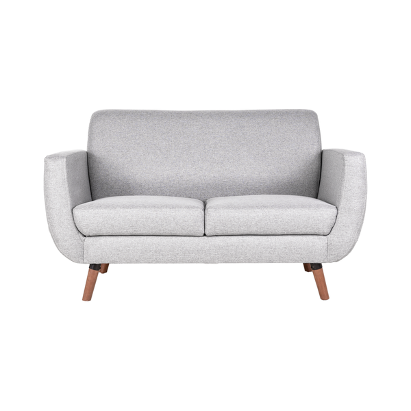 Sofá de 2 plazas con Tapizado Color Gris Claro. Estructura de Madera Sólida