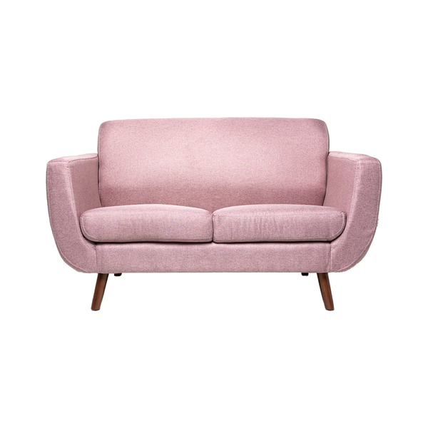 Sofá de 2 plazas con Tapizado Color Rosa. Estructura de Madera Sólida