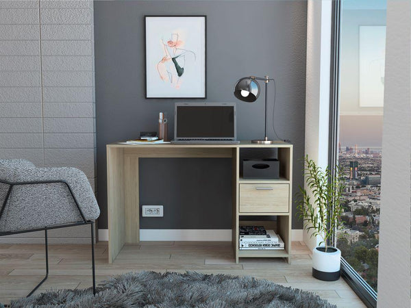 Escritorio Malasia, Beige, con Un Cajón Archivador