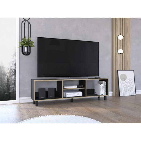 Mesa Para Tv Tunez, Capacidad Para TV Hasta 70", Color Wengue y Café Claro