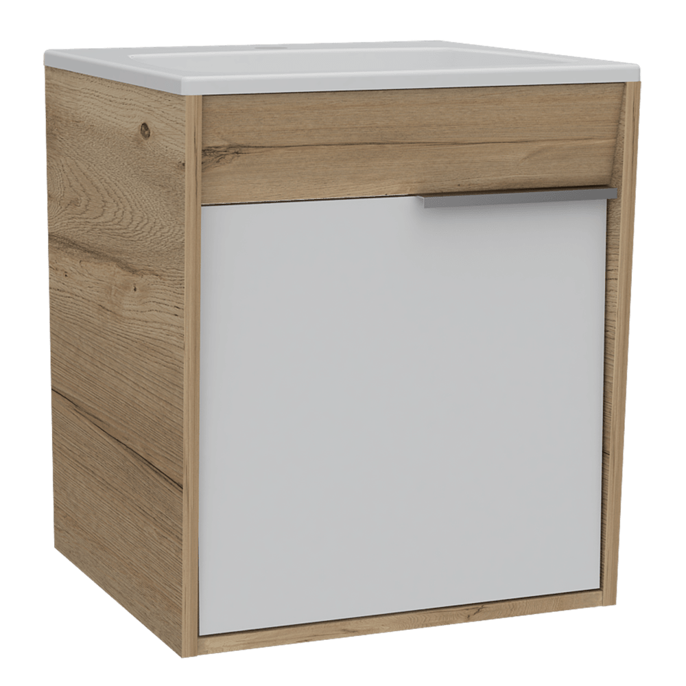 Mueble Lavamanos Burco color Cafe Claro Y Blanco Para Baño. – Virtual ...